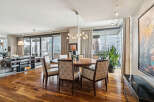 Experience luxury living in this stunning property, featuring a beautifully designed dining area.