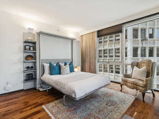 Experience urban living at its finest in this stylish bedroom.