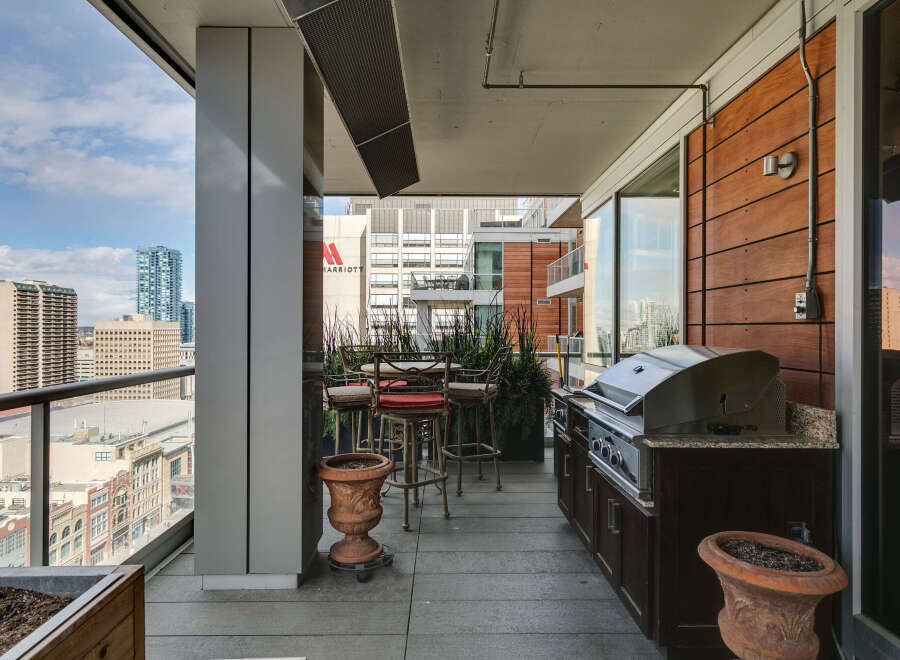Enjoy breathtaking city views from this stunning outdoor space.