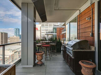 Enjoy breathtaking city views from this stunning outdoor space.
