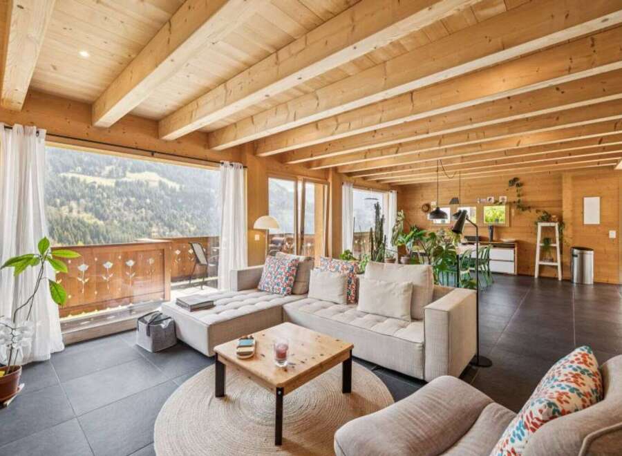 Experience the epitome of rustic elegance in this stunning living space.