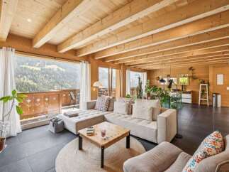 Experience the epitome of rustic elegance in this stunning living space.