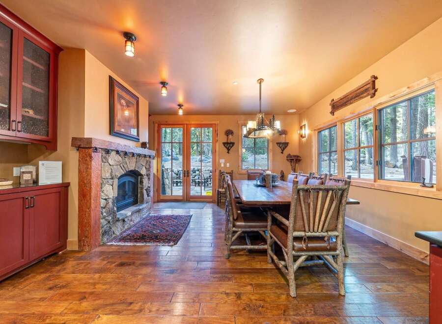 Step into rustic elegance with this stunning dining room.
