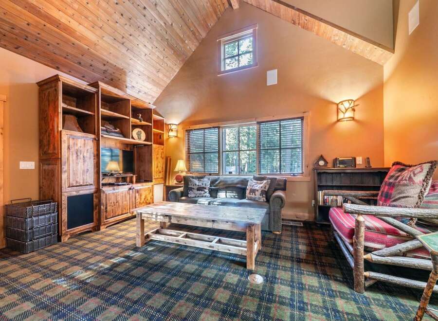 Step into rustic elegance with this stunning living room.