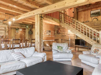 Step into rustic elegance with this stunning log cabin home.