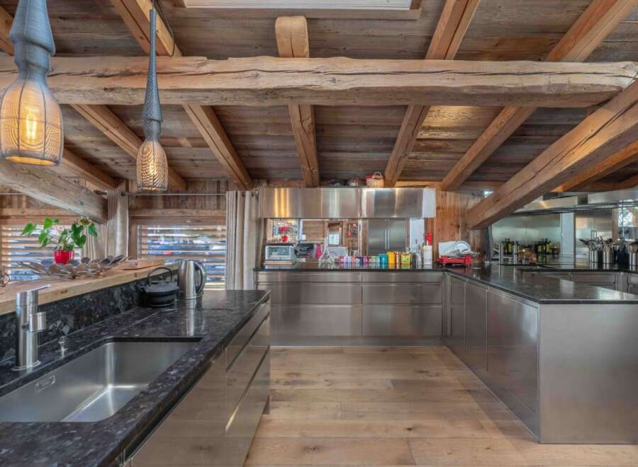 Experience rustic elegance in this stunning kitchen.