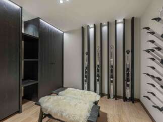 This stunning ski storage room is the perfect addition to any luxury property.