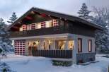 This stunning chalet-style home offers a perfect blend of modern comfort and alpine charm.