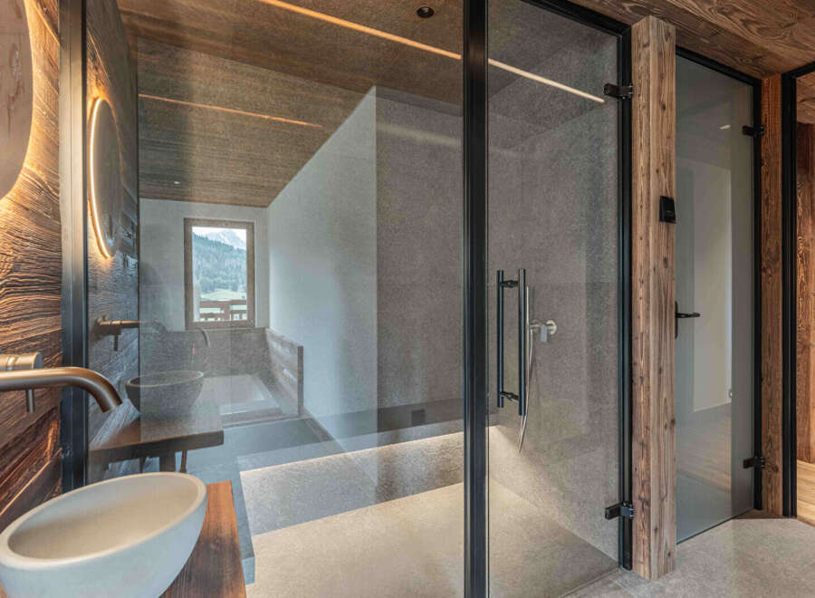 Experience luxury and tranquility in this stunning bathroom.