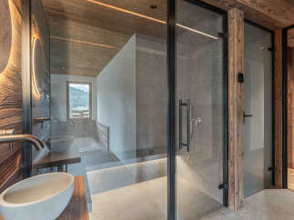 Experience luxury and tranquility in this stunning bathroom.