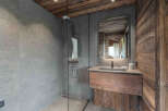 Experience rustic elegance in this stunning bathroom.