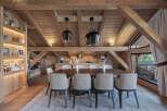 Experience the epitome of rustic elegance in this stunning dining room.