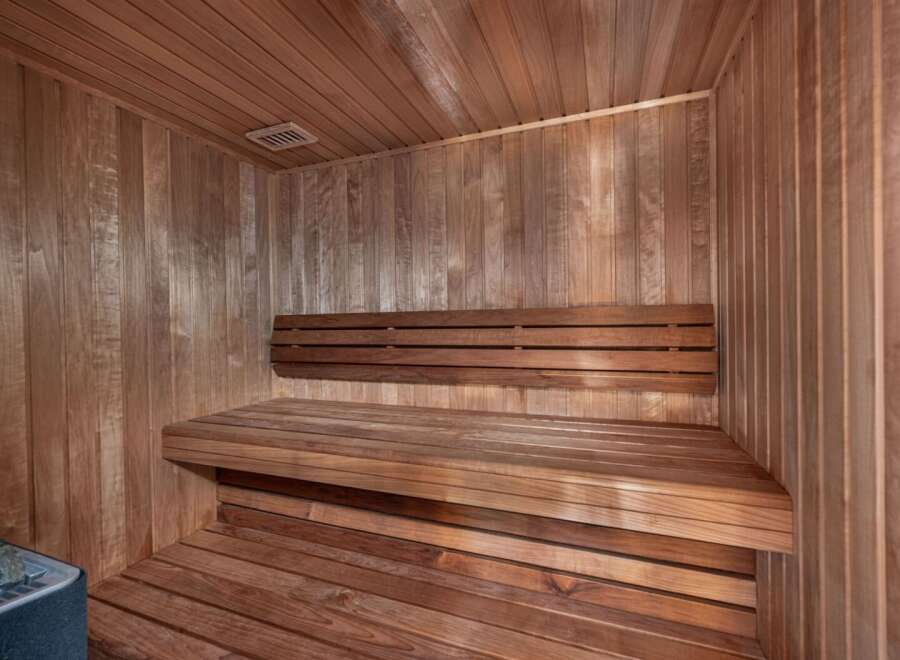 Step into your own private oasis with this luxurious sauna.