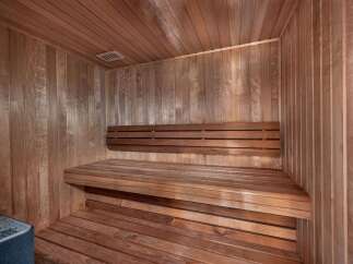 Step into your own private oasis with this luxurious sauna.