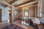 Step into rustic elegance with this charming dining area.