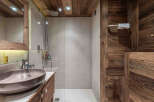 Experience rustic elegance in this stunning bathroom.