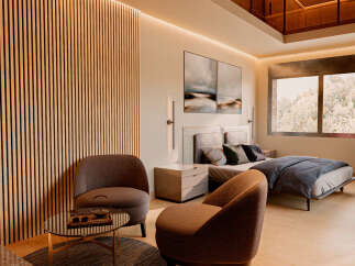 Experience luxury and tranquility in this stunning bedroom.