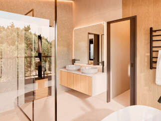 Step into luxury with this stunning bathroom design.