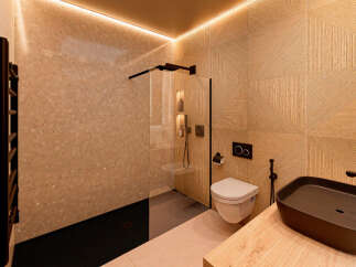 Step into luxury with this stunning bathroom design.