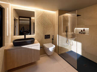 Step into luxury with this stunning bathroom design.
