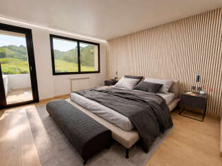 Experience luxury in this stunning bedroom featuring a modern design and natural light.