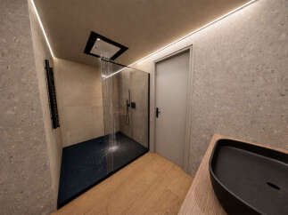 Step into luxury with this modern bathroom design.