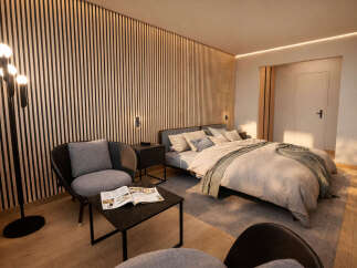 Experience modern luxury in this stunning bedroom.