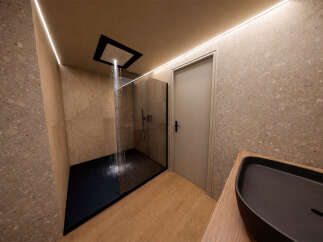 Step into luxury with this modern bathroom design.