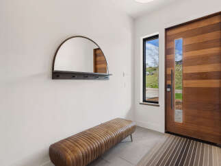 Step into modern elegance with this stunning entryway.