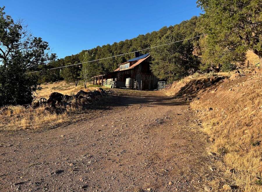 Discover this rustic barn nestled in a serene, wooded landscape, perfect for those seeking a peaceful retreat.