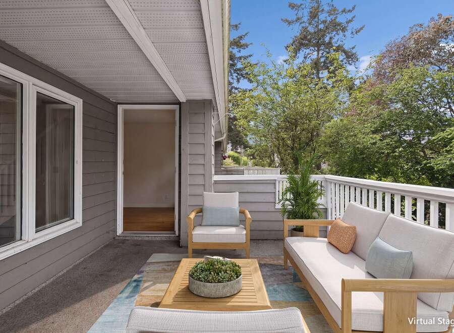 Step outside to a charming patio, perfect for enjoying the fresh air and scenic views.