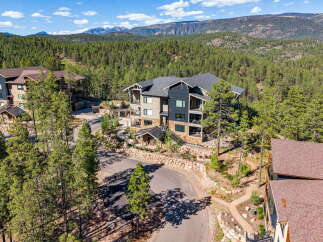 Nestled amidst a lush pine forest and rolling hills, this stunning mountain property offers a serene retreat.