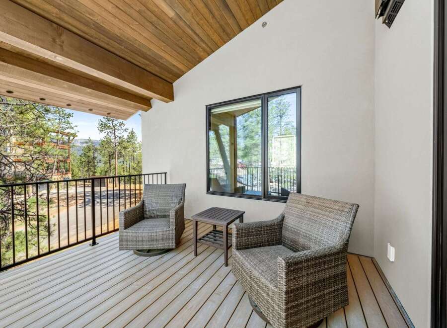 Enjoy breathtaking mountain views from this charming balcony, perfect for morning coffee or evening relaxation.