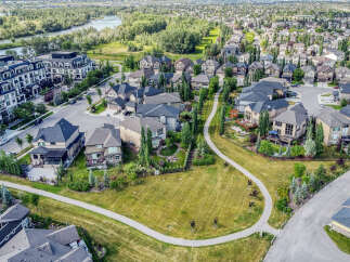 Experience luxury living in this stunning aerial view of a modern residential community.