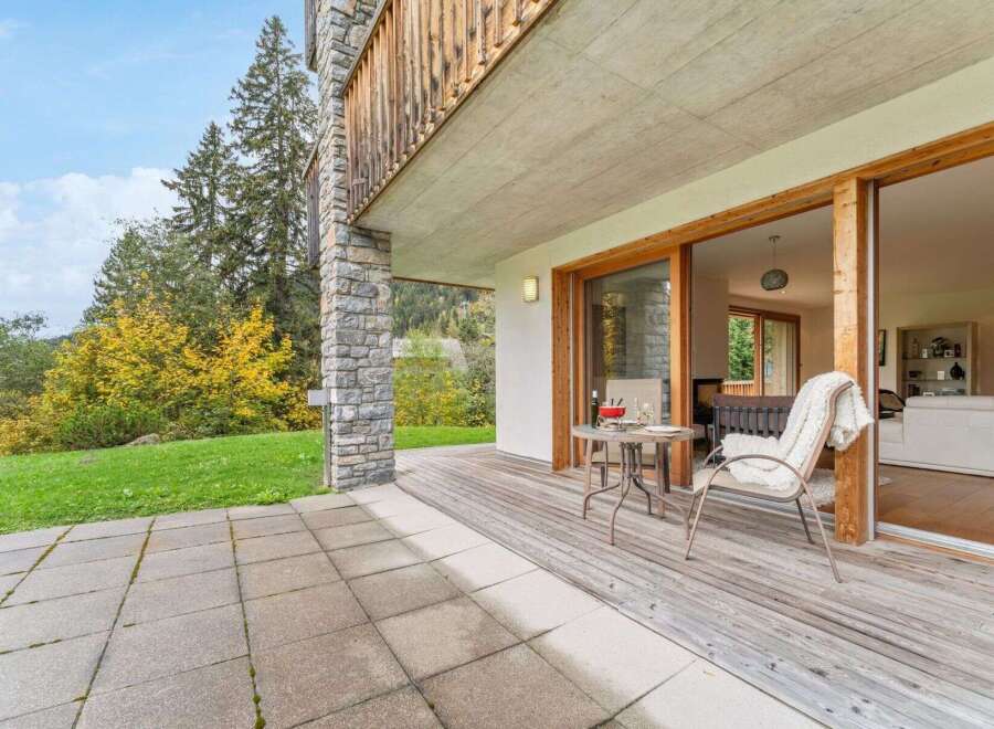 Enjoy the stunning mountain views from this spacious balcony, perfect for outdoor dining or relaxing with a book.