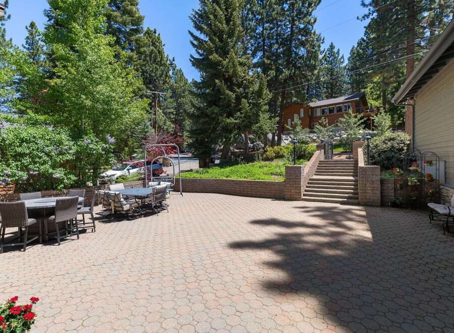 Enjoy outdoor living in this spacious paver patio, perfect for entertaining or relaxing.