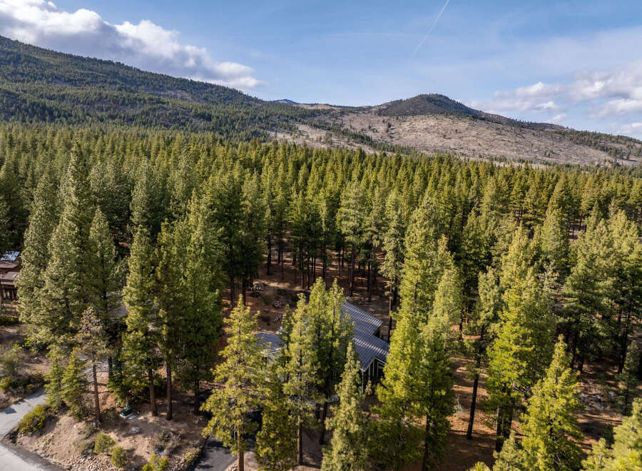 Nestled amidst a dense forest of mature pine trees, this property offers a serene and private retreat.