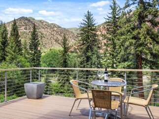 Enjoy breathtaking mountain views from this stunning deck, perfect for outdoor entertaining or quiet relaxation.