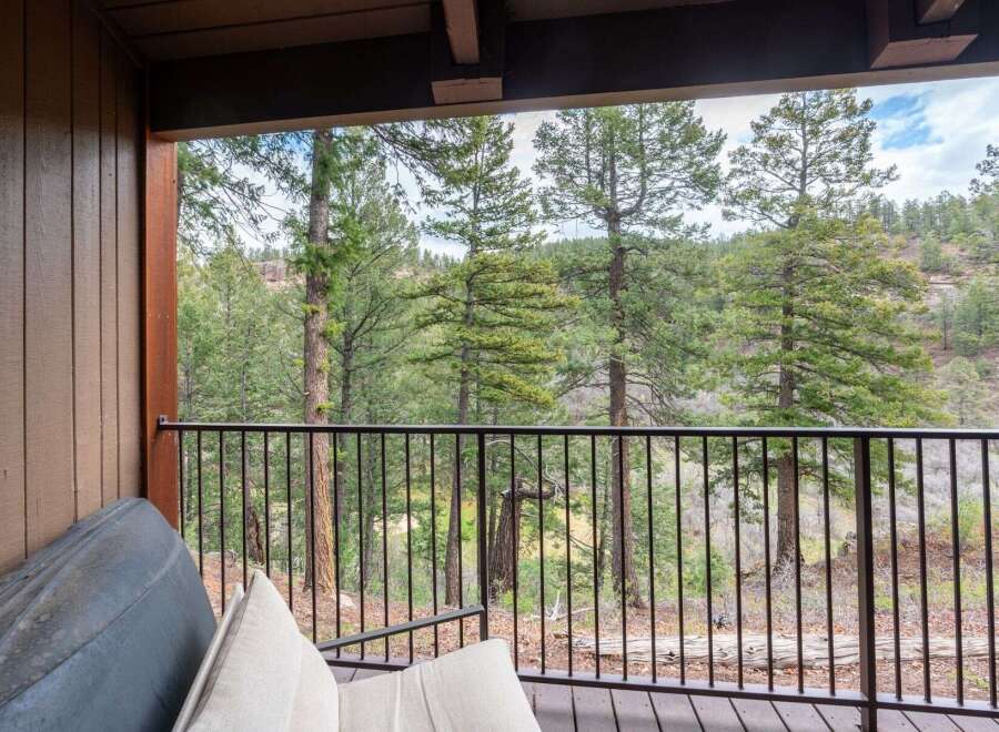 Enjoy breathtaking mountain views from this charming balcony, perfect for your morning coffee or evening relaxation.