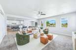 Experience modern living in this spacious open-concept home, featuring a gourmet kitchen with a large island perfect for entertaining.