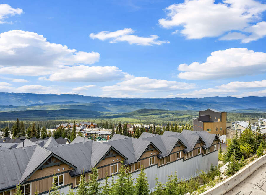 Experience breathtaking mountain views from this stunning property, nestled amidst a lush forest landscape.