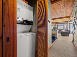 Discover convenient living with this stacked washer and dryer unit, perfect for maximizing space.