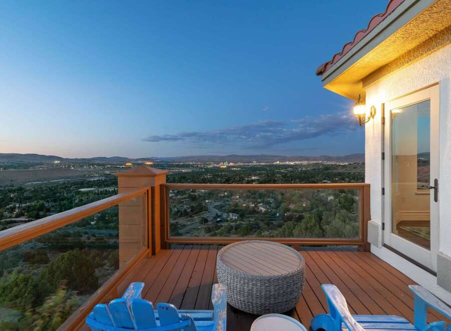 Enjoy breathtaking panoramic views from this stunning deck, perfect for evening relaxation.