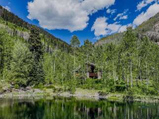 Nestled amidst a serene forest and overlooking a tranquil lake, this stunning property offers a unique blend of natural beauty and rustic charm.