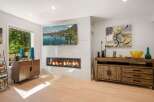 Experience modern living with this stunning fireplace and entertainment center.
