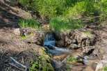 Discover your private oasis with this charming property featuring a serene stream flowing through lush greenery.