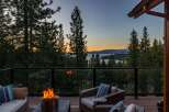 Enjoy breathtaking sunset views over the lake from this stunning mountain retreat.