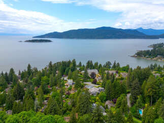 Discover luxurious living nestled amidst lush greenery with stunning water views.