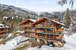 Experience luxury mountain living in this stunning chalet, nestled amidst snow-covered peaks and evergreen forests.