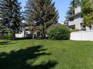 Enjoy the lush green lawn and mature trees surrounding this property, offering a serene and private outdoor space.
